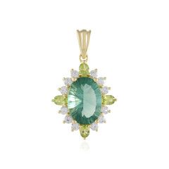 Green Fluorite Silver Pendant