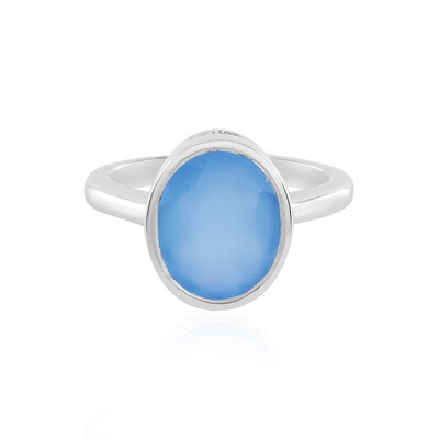 Blue Chalcedony Silver Ring