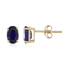 9K Madagascar Blue Sapphire Gold Earrings