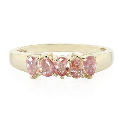 10K Unheated Padparadscha Sapphire Gold Ring