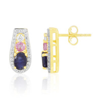 Madagascar Blue Sapphire Silver Earrings