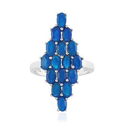 Neon Blue Opal Silver Ring