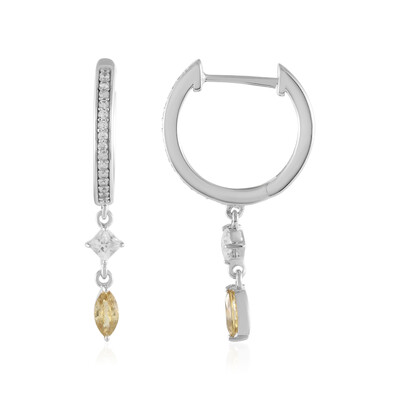 Yellow Zircon Silver Earrings