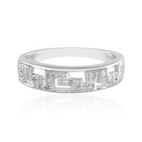 I2 (I) Diamond Silver Ring