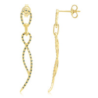 Fancy Diamond Silver Earrings