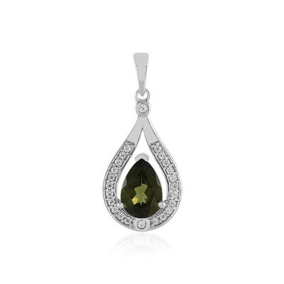 Moldavite Silver Pendant