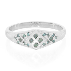 Fancy Diamond Silver Ring
