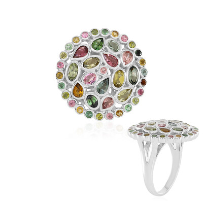 Fancy Tourmaline Silver Ring