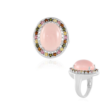 Pink Chalcedony Silver Ring