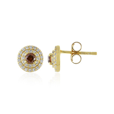 I3 Cognac Diamond Silver Earrings