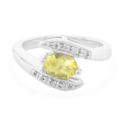 Yellow Beryl Silver Ring