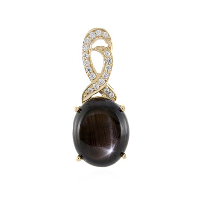 9K Black Star Sapphire Gold Pendant