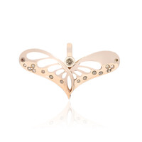 9K SI1 Argyle Rose De France Diamond Gold Pendant