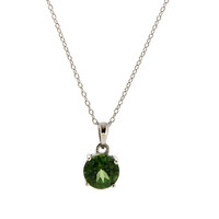 Kiwi Topaz Silver Necklace