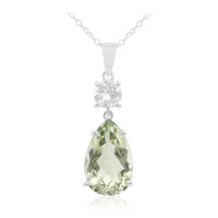 Green Amethyst Silver Necklace