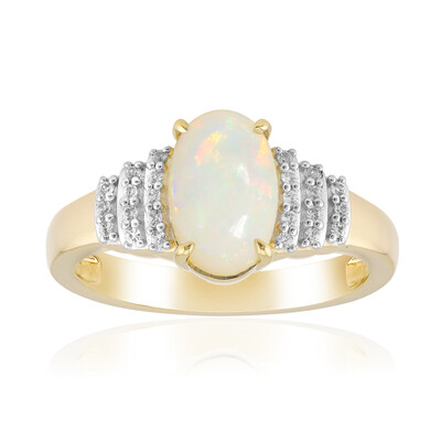 9K Brazilian White Opal Gold Ring