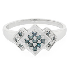 Fancy Diamond Silver Ring