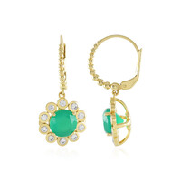 Green Onyx Silver Earrings