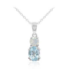 Sky Blue Topaz Silver Necklace