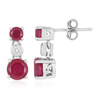 Madagascar Ruby Silver Earrings