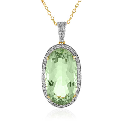 Green Amethyst Silver Necklace