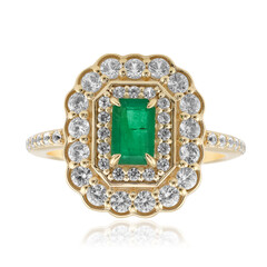 9K Zambian Emerald Gold Ring