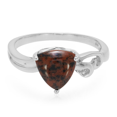 Mahogany Obsidian Silver Ring