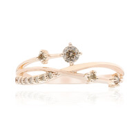 9K SI1 Argyle Rose De France Diamond Gold Ring
