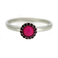 Pink Ethiopian Opal Silver Ring