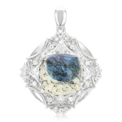 K2 Mountain Azurite Silver Pendant