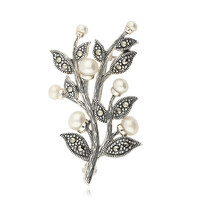 Marcasite Silver Brooch