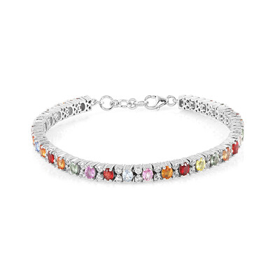 Fancy Sapphire Silver Bracelet