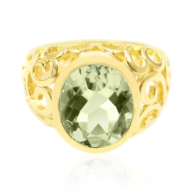 Green Amethyst Silver Ring