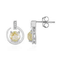 Rutile Quartz Silver Earrings