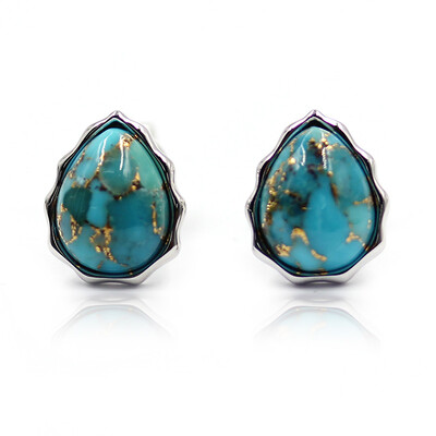 Blue Copper Turquoise Silver Earrings (Faszination Türkis)