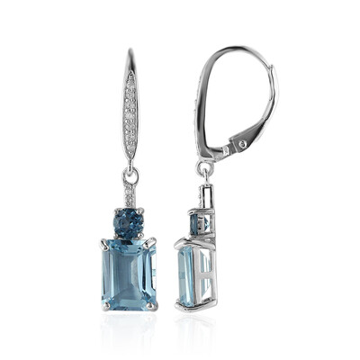 Sky Blue Topaz Silver Earrings