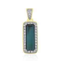 9K Brazilian Indicolite Gold Pendant