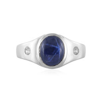 Blue Star Sapphire Silver Ring