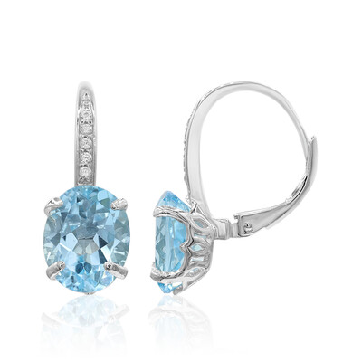 Sky Blue Topaz Silver Earrings