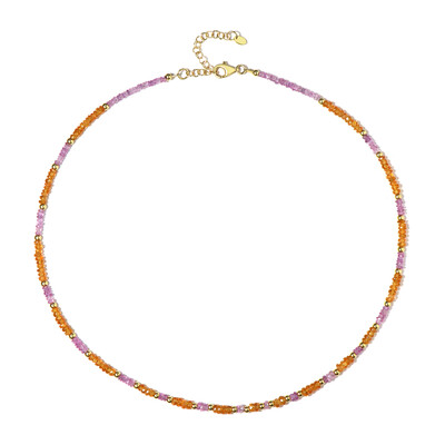 Mandarin Garnet Silver Necklace (Riya)