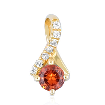 9K Orange Sapphire Gold Pendant