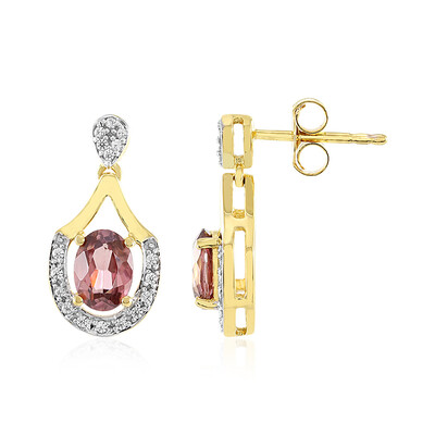 Pink Zircon Silver Earrings