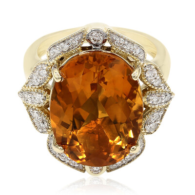 9K Mandarin Citrine Gold Ring