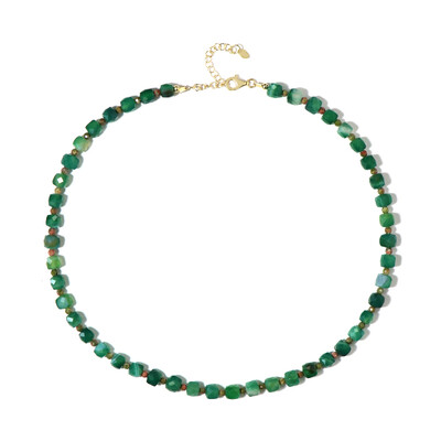 Green Agate Silver Necklace