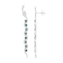 Fancy Diamond Silver Earrings