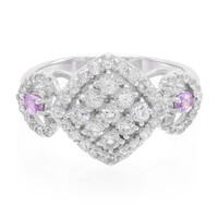 Unheated Ceylon Purple Sapphire Silver Ring
