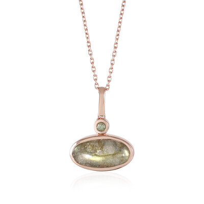 Green Maniry Labradorite Silver Necklace (KM by Juwelo)