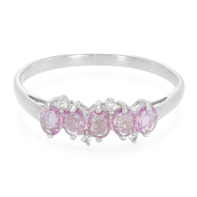 Unheated Ceylon Purple Sapphire Silver Ring