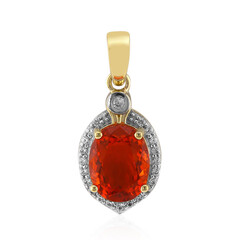 9K AAA Mexican Fire Opal Gold Pendant