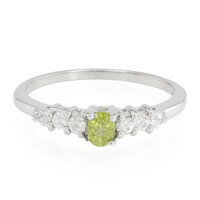 Green Sapphire Silver Ring